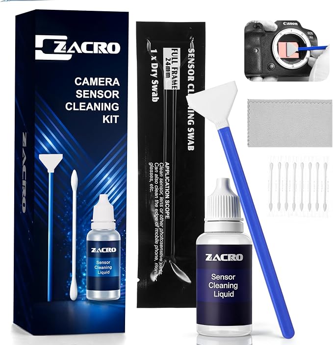 Zacro 24mm Full Frame Sensor Cleaning Swab*8 + 20ml Sensor Cleaner by ZACRO