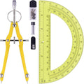 Unjoo Compass and Protractor Set, Professional Drawing Compass Tool, Metal by Unjoo