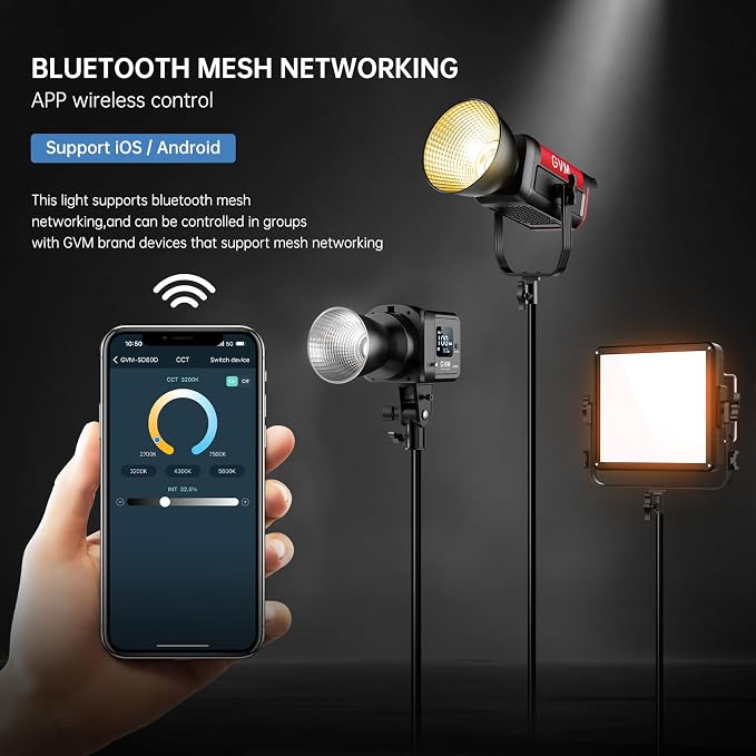 GVM 80W LED Video Light with Lantern Softbox and Tripod Stand Kit, Bi-Color - Image 4