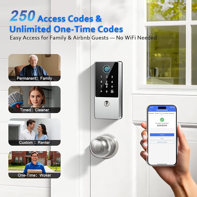 Smart Door Lock Deadbolt, Keyless Entry Door Lock - Image 4