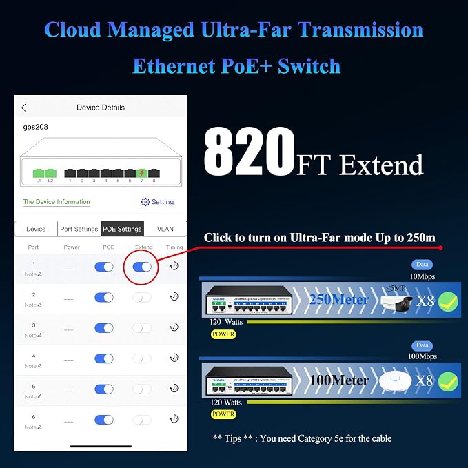 Goalake 8 Ports Gigabit PoE Switch - Image 3