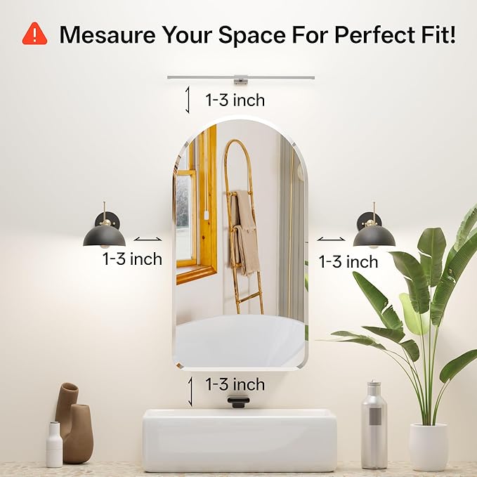 Arched Bathroom Medicine Cabinet with Mirror, No Assembly Needed, Recessed or Surface Mount Wall Storage Cabinet, Mirror Cabinet with Tissue Slot (Bevel, 29.5" L x 15.7" W)