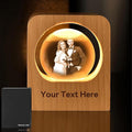 GigaGlow Personalized 3D Crystal Photo Night Light - Custom Engraved Glass Ball with LED Wood Base | Perfect Custom Gift for Family, Pets, Birthday, Valentine's Day