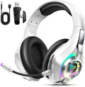 Ordtop 2.4GHz Wireless Gaming Headsets for PS5/PS4/Switch, 2026 RGB Noise Cancelling Over-Ear Headphones with 7.1 Surround Sound, 40mm Drivers, 276g Ultraligero, Memory Foam, 45H Gaming Headphones