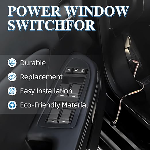 WUANGKI Master Power Window Switch Front Driver Side Compatible with 07-10 Chrysler 200 300 Sebring, Dodge 08-13 Avenger Caliber Charger Magnum Dakota,11-13 Jeep Compass Patriot Replaces OE#4602780AA