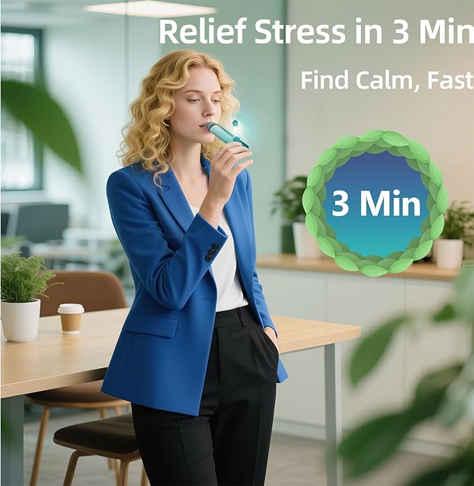 Portable Breath Balancer: Quit Smoking Gadget & Anxiety Relief Item. Quick 3-Minute Decompression, Sleep Aid, Focus Enhancer. Sports Recovery & Corporate/Family Wellness Gift (Black)