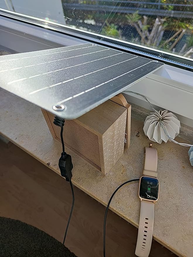 FlexSolar 6W Mini USB Solar Panel, IP67 Waterproof Monocrystalline Module DIY Kit with PET Material for Smart Phone, Small Fans, Monitor, Outdoor Security Camera