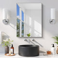 Silver Bathroom Mirror for Wall, 18x24 Inch Rectangle Mirror with Metal Frame, Modern Vanity Mirrors for Bathroom Living Room, Entryway Hangs Horizontal or Vertical