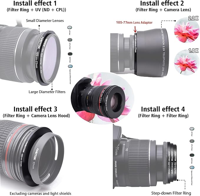 105mm Lens to 77mm Camera Lens Adapter, 105mm to 77mm Filter Step-Down Ring - Image 6