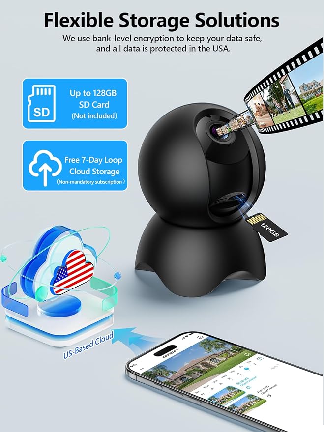 2K 5G Indoor Security Camera, No Subscription AI Baby Monitor - Image 8