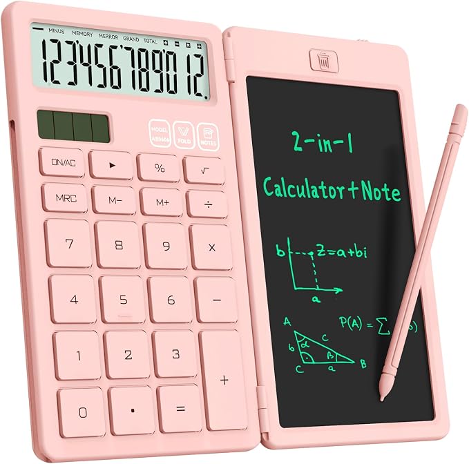 Desk Calculators with Erasable LCD Notepad ROATEE Basic Calculators Pink Cute by ROATEE