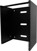 StarTech.com 14U Wall Mount Network Rack, 14 in Deep (Low Profile), 19" Patch Panel Bracket for Shallow Server, IT Equipment, Network Switches, 77lbs/35kg Weight Capacity, Black (RACK-14U-14-BRACKET)