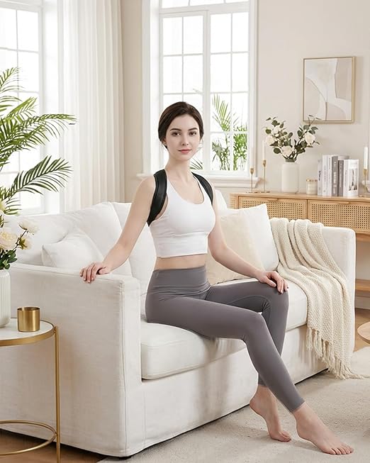 Anatomical Y-Shape Upper Back Brace Posture Corrector For Women,Superior Fabric Back Straightener Posture Corrector Brace，Invisible Confidence & Maximum Breathability,Office Essential