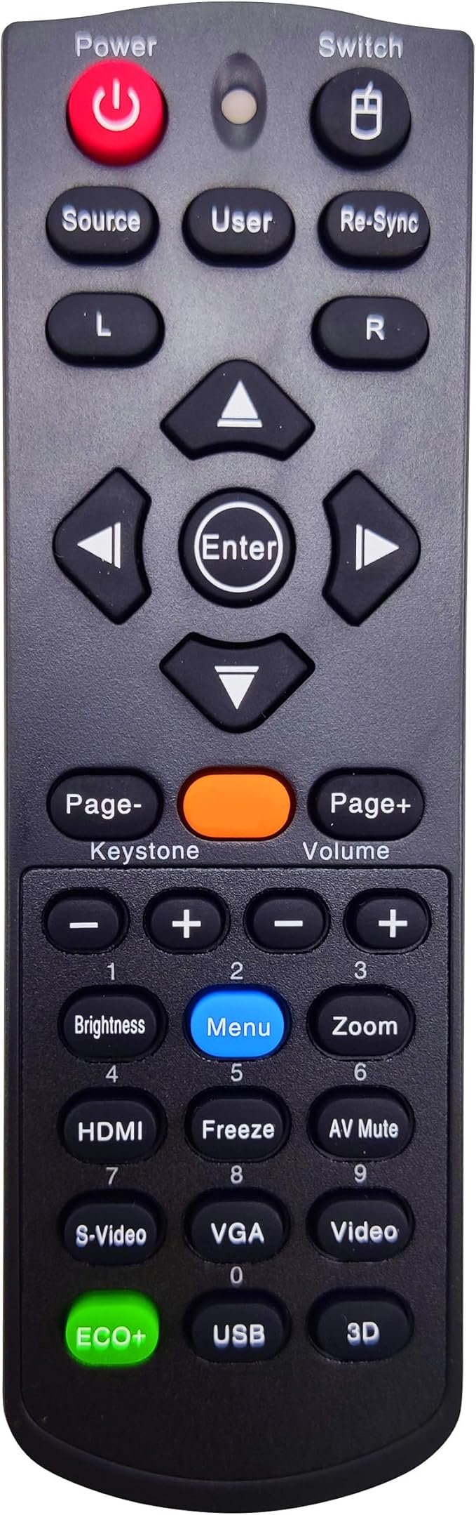 INTECHING BR-5043N Projector Remote Control for Optoma DS328 DS330 DW326e DX326 DX328 DX330 DX5100 EH501 EW420 GT760 GT760A H100 H180X S302 S303 W303 W303ST W501 X301 X302 X303 X305ST X501