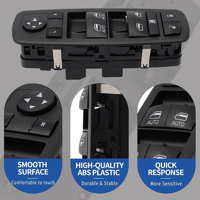 AMICAREP Master Power Window Switch Driver Side Compatible with 2012-2015 Dodge Grand Caravan Ram 1500 2500 3500 Town & Country 9+3 Pin 4 Door Replaces# 68110866AB