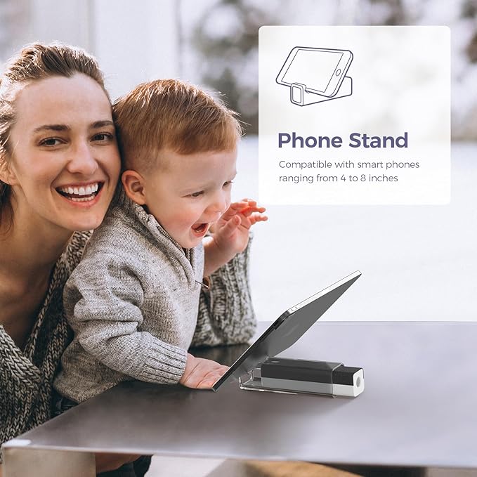 CLICK CLEAN 2Pcs Screen Cleaner, Fingerprint Proof Mist Cleaner Spray, All-in-One Cleaner with Microfiber, Shell and Phone Stand for All Phones, Laptop and Tablet Screens (Black + Grey)