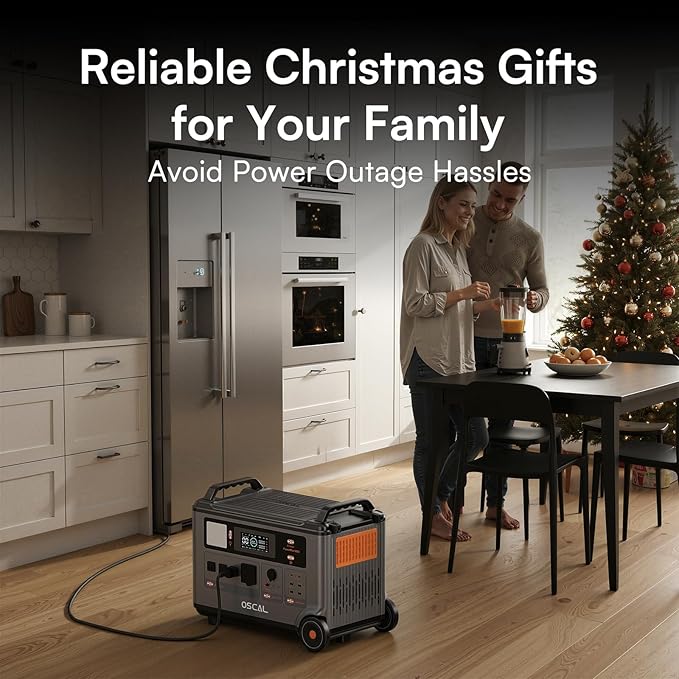 Oscal PowerMax 6000 Portable Power Station with 2x400W Solar Panel 3600Wh LiFePO4 Batteries, 6000W Output (9000W Peak), 5ms UPS, Solar Generator for Home, RVs, Emergencies, Power Outages