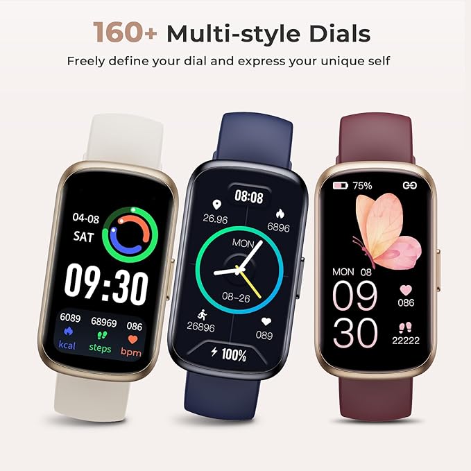 TIFOZEN Fitness Tracker for Women Men, Smart Watch Band with 24/7 Heart Rate Blood Oxygen Sleep Monitor, Calories Step Tracker Pedometer 3ATM Waterproof Activity Tracker for Android iOS, Wine Red