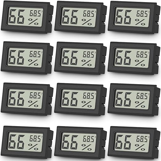 Vaikby 12-Pack Mini Digital Thermometer Hygrometer, Indoor Humidity Monitor by Vaikby