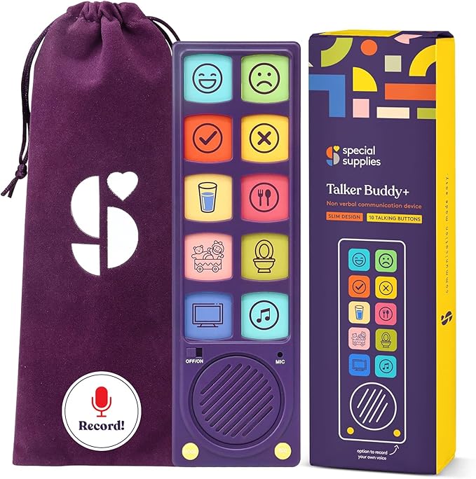 Special Supplies AAC Communication Device Speech Therapy,Talker Buddy Communication Device For Non Verbal Kids & Adults,Autism Talking Aids For Home,School Kids Communication Device W/Recording Option