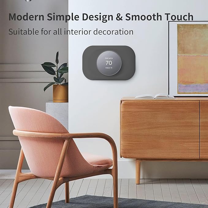Petrichor Nest Thermostat Wall Plate - Compatible with Google Nest 2020 - Trim Kit, Cover Accessory for Easy Installation (2 Pack Charcoal)