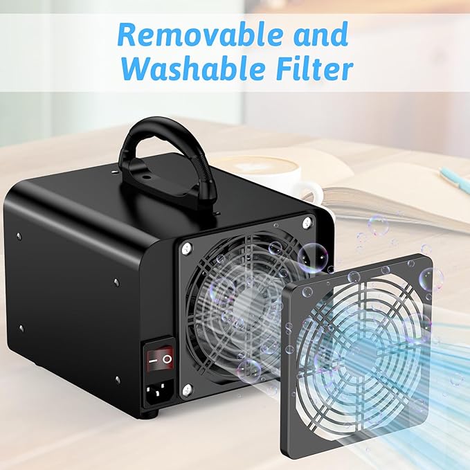 Ozone Generator 98,000mg/h, Commercial Ozone Machine Odor Removal, High Capacity Ozone Machine, Home Ozone Generator for Car, Home, Smoke, Pet, etc (Black) - by TTDMK