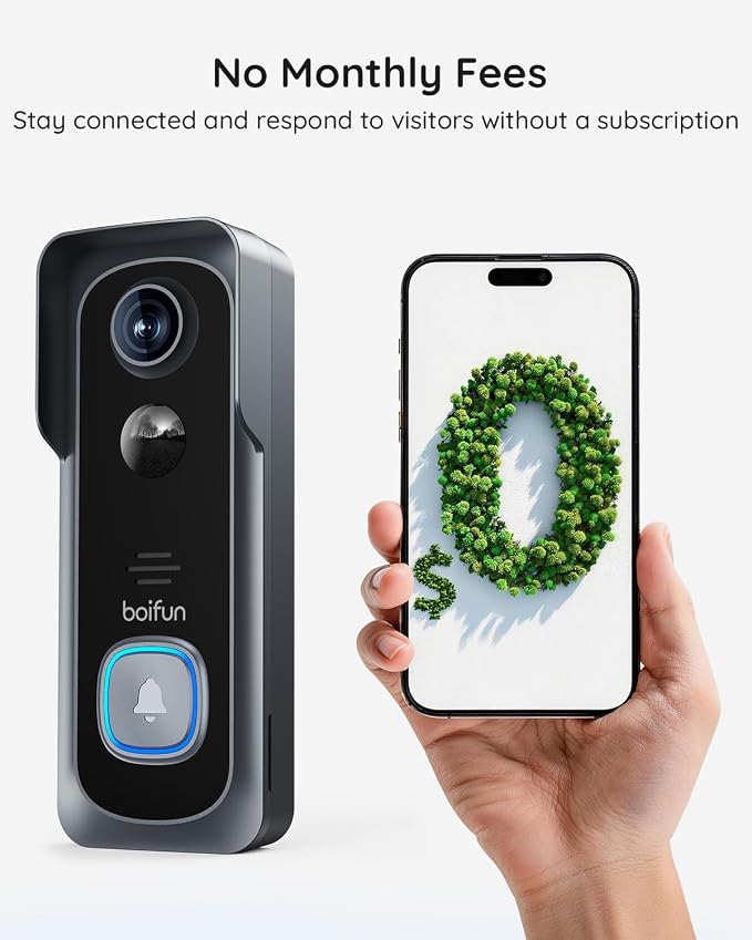 BOIFUN Video Doorbell Camera Wireless – No Subscription Required, 2K HD - Image 4