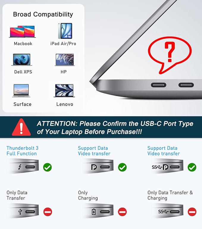 USB C Hub Ethernet HDMI Adapter, 8 in 1 Laptop Docking Station - Image 8