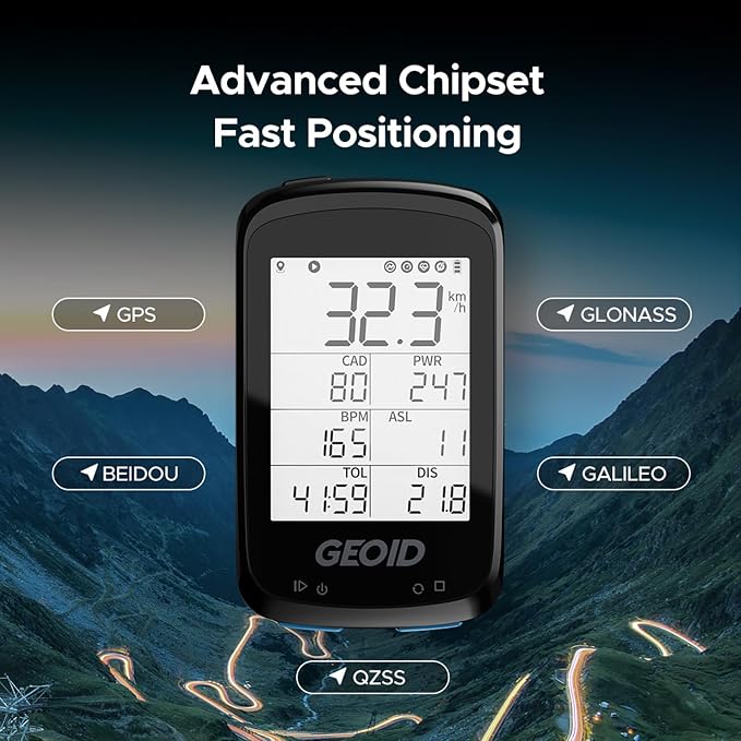 GEOID CC500 Bike Computer GPS, Wireless Bike Speedometer, ANT+ Bluetooth 2.5 - Image 4