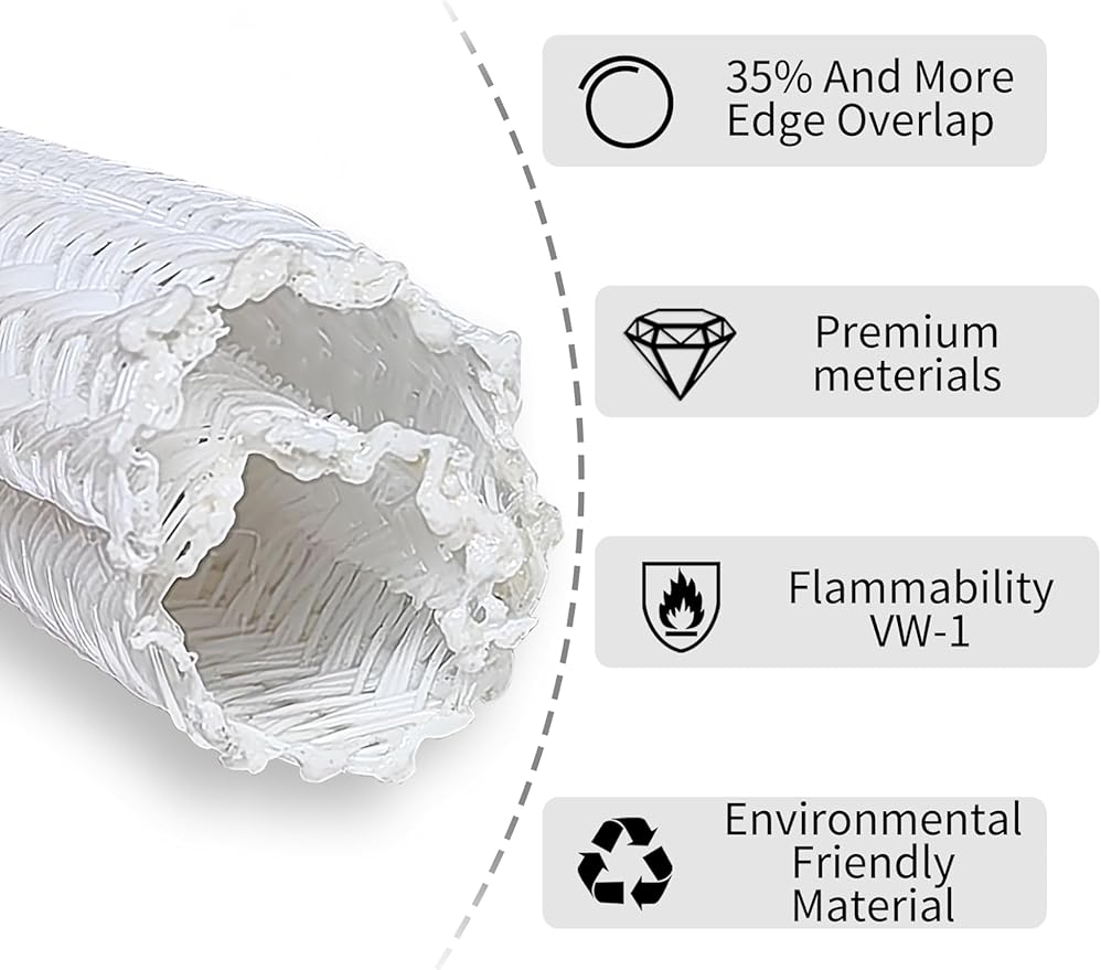 Cable Management Split Wire Loom Sleeve - Cord Hider & Protector for Desk, Pet Chew Proof, Wire Cover Organizer, Flexible Tube for Wires and Cables (3/4 Inch 25FT, White)