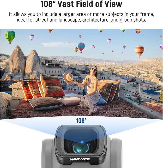 NEEWER 0.75x 108° FOV Wide Angle Lens Compatible - Image 2