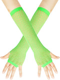 Seeksmile Women's Girls 80's Theme Party Emo Fingerless Arm Fishnet Gloves by Seeksmile