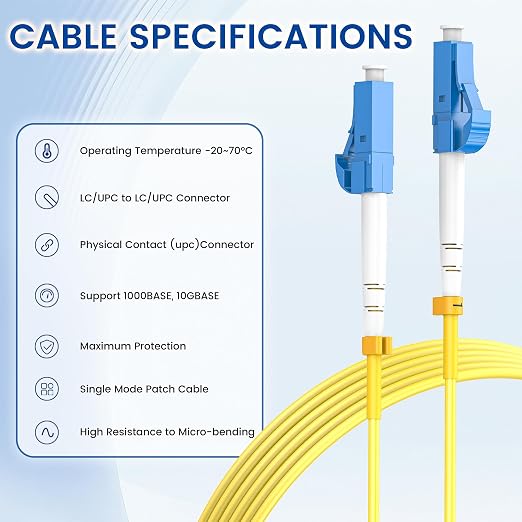SpeedyCables- OS2 LC to LC Fiber Patch Cable 1M/3ft, 1G/10Gb 9/125um SIMPLEX - Image 5
