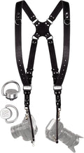 C Coiro Dual Camera Harness Shoulder Leather Camera Strap by CCoiro