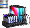 270W Charging Station for Multiple Devices, 20-Port USB Fast Charging Station with Adjustable Dividers & 10 Cables, Multi Device Organizer Charging Dock for iPhone, iPad, Tablets & More