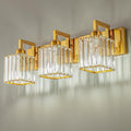 FDPBY Modern Bathroom Vanity Light 3-Lights Gold Crystal Wall Lamp Bathroom Modern Crystal Vanity Lighting