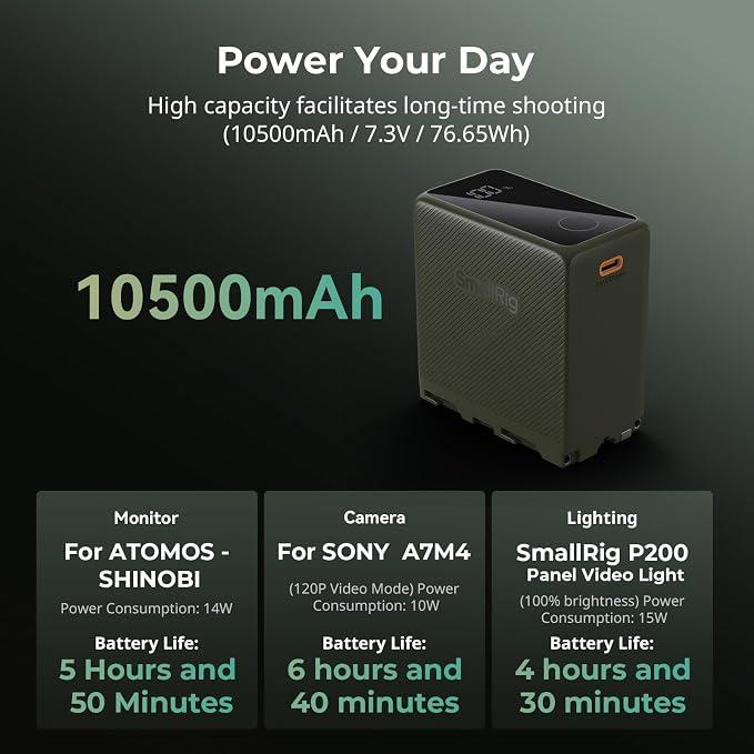 SMALLRIG 10500mAh Replacement USB-C Battery - Image 3