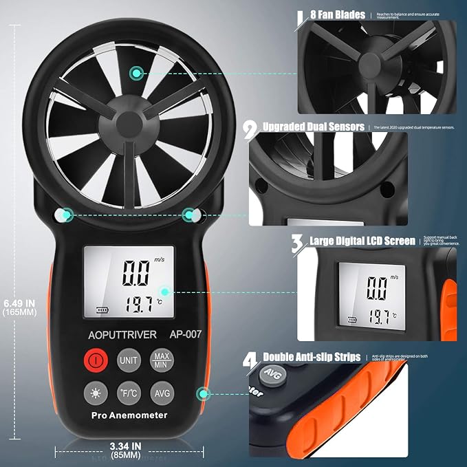 Anemometer Handheld Wind Speed Meter - Image 3