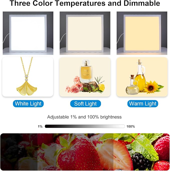 PULUZ 15''/38cm LED Photography Shadowless Light Panel 1200LM 6000K Three Color - Image 3