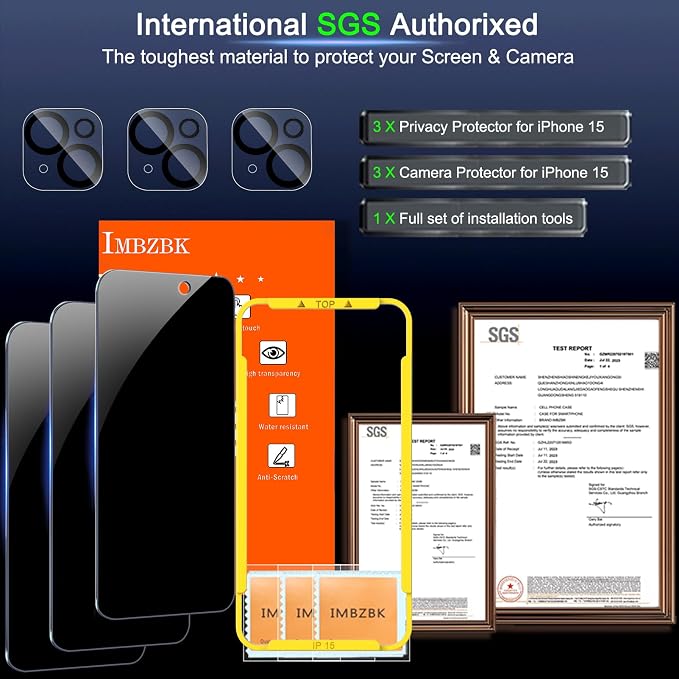IMBZBK 3 Pack Privacy Screen Protector - Image 3