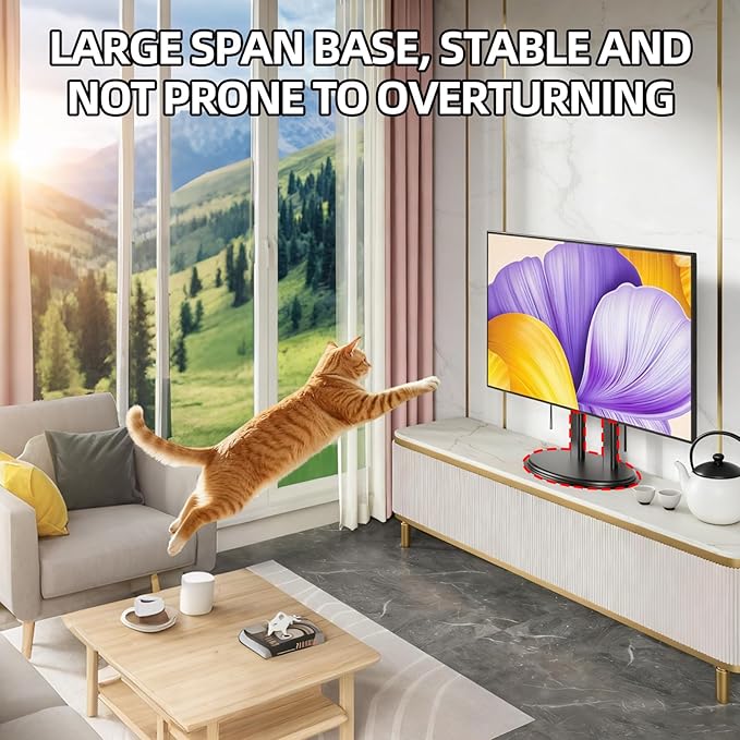 XinleTech Table Top TV Stand with Heavy-Duty Metal Base,Universal TV Stand for 50-90 inch TVs,Height Adjustable TV Mount Stand,No Drill Installation, Max VESA 680x600mm, Holds up to 155lbs,XL-DZ750