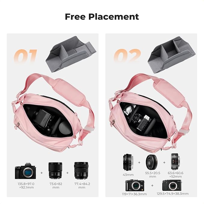 K&F CONCEPT Camera Sling Bag Crossbody Bag Waterproof Camera Shoulder Backpack - Image 3