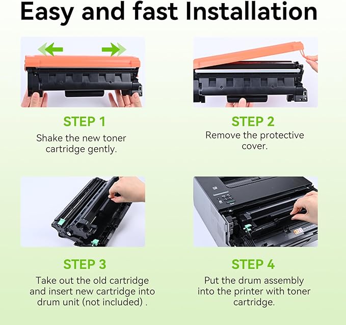 Compatible Toner Cartridge Replacement for Brother TN760 TN-760 TN730/760 TN-730 High Yield MFC-L2710DW MFC-L2750DW HL-L2395DW HL-L2370DW DCP-L2550DW HL-L2390DW HL-L2350DW Printer Black, 4 Pack