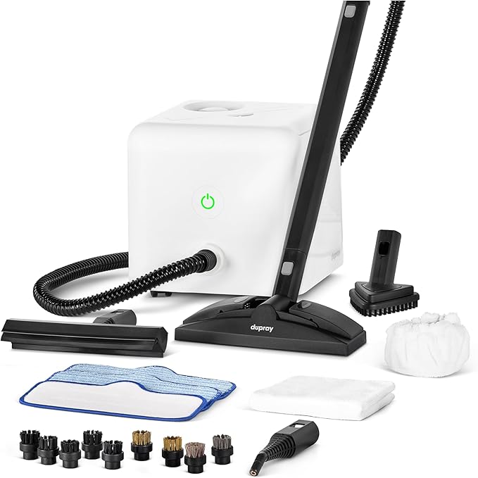 Dupray Neat Steam Cleaner, Multipurpose Steamer for Floors, Grout & Upholstery, Chemical-Free Cleaning, Large Tank, 20-Piece Accessory Kit *Kills 99.9% of Bacteria & Viruses