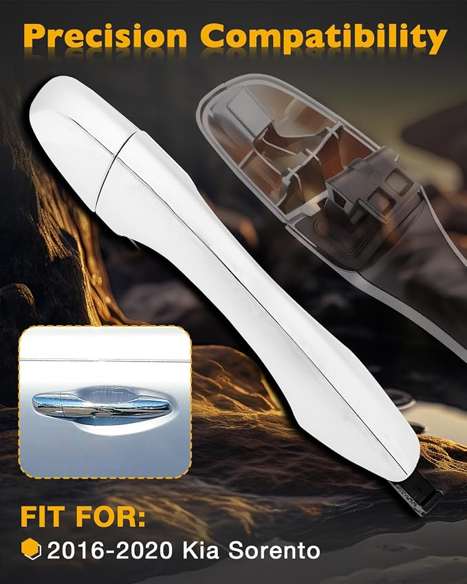 Rear Right Door Handle w/End Cap Cover, Compatible - Image 2