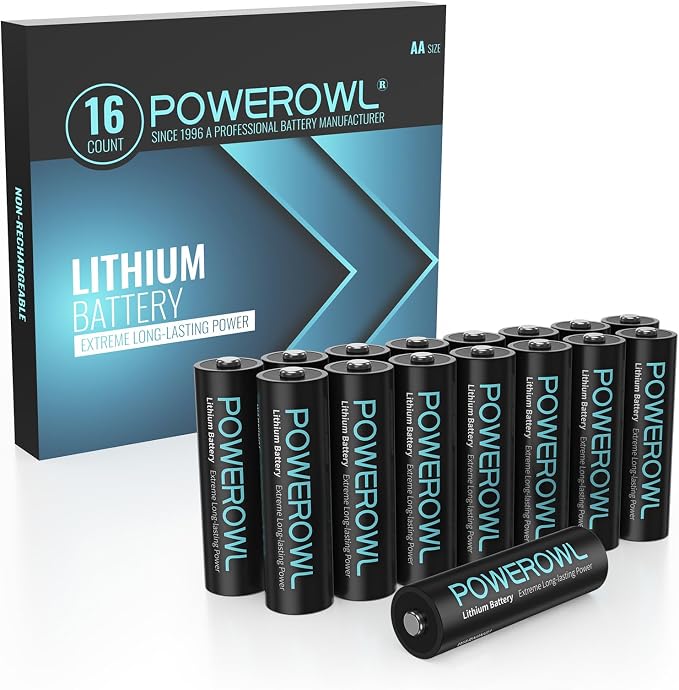 POWEROWL Lithium Batteries AA 16 Pack, High Capacity 1.5V Double A Battery Long by POWEROWL
