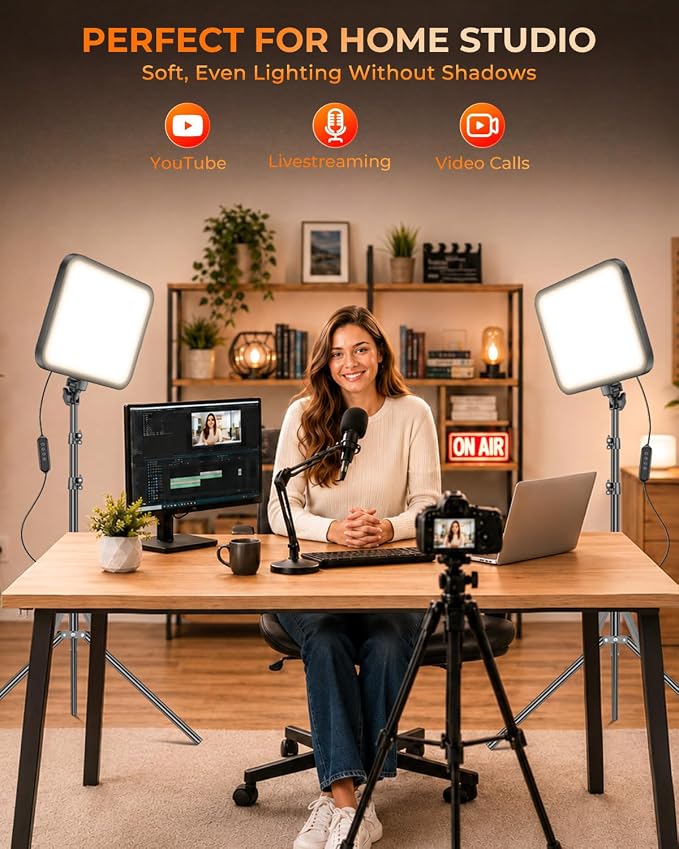 Torjim 12 Inch Video Light Kit for Creators, 30W High Brightness Studio Lights - Image 3