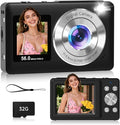 Digital Camera, 56MP Dual-Screen Point and Shoot Camera by Gtonster