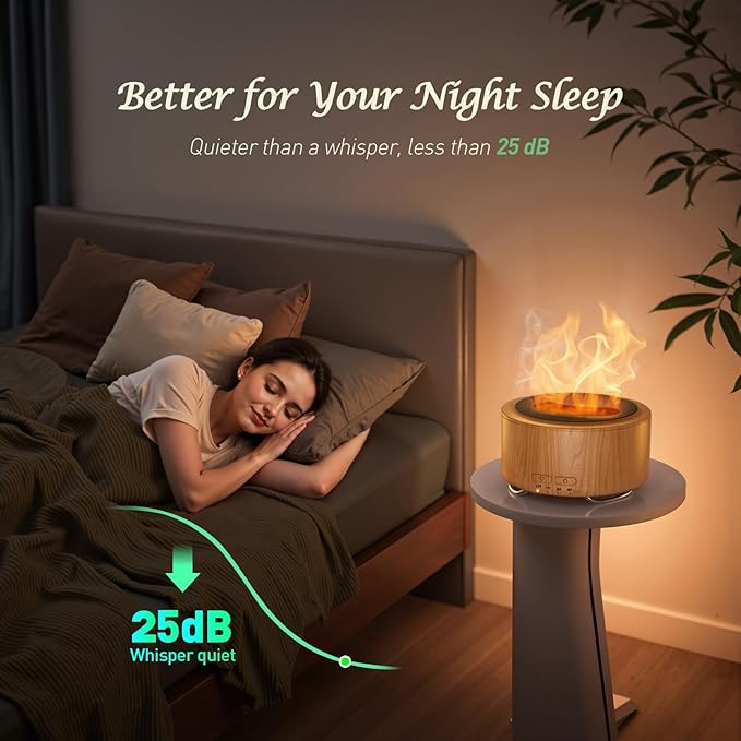 Essential Oil Diffuser for Home: 500ML Aroma Diffuser for Hotel Office Yoga Room - Humidifier with 9 Colors LED Night Light for Kids/Women Home Relaxation,Orange Yellow