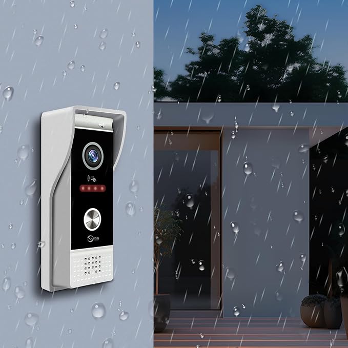 Video Doorbell Intercom System,10 Inches Touch Screen (Silver) Video Doorbell Door Phone System,Support Remote Unlock, Dual-Way Intercom,Night Vision for Villa House Apartment (1-Camera + 2-Monitor)